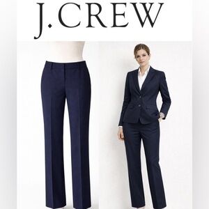 J.Crew Navy Blue Pinstripe Lightweight Wool Trousers City Fit Size 6